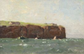 Sandrock, Leonhard (1867 Neumarkt-1945 Berlin) "Schiffe vor Helgoland", Öl/Lw., monogr. u.r., rücks