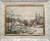 Thornley, William Georges (1857 Thiais-1935 Pontoise, französischer Impressionist) "Winterlandschaf
