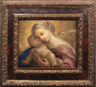 Bologna-Schule 17./ 18. Jh. "Madonna mit Christuskind", Italien, Öl/ Lw., unsign., 45x56 cm, im auf