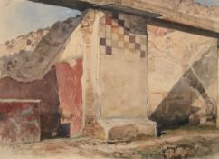 Maler 19. Jh. "Pompeji", Aquarell, undeutl. bez. u.l., 22,5x31 cm, hinter Glas und Rahmen
