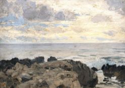 Bartsch, Wilhelm (1871 Kiel-1953 Hannover) "Küstenlandschaft", Öl/ Platte, monogr. u.l., 23,5x33 cm