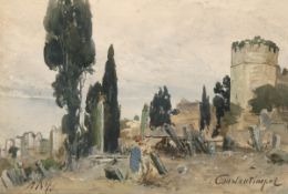 Kips, Alexander (1858 Berlin-1910 ebenda) "Constantinopel", Aquarell, sign. u.l. und bez. u.r., 20,