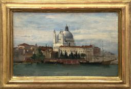 Moras, Walter (1856 Berlin-1925 Bad Harzburg) "Venedig-Santa Maria della Salute und Zollhaus", Öl/ 