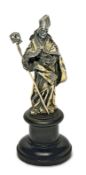 Bischofsfigur. 19. Jh. | Silber, tlw. vergoldet (geprüft).