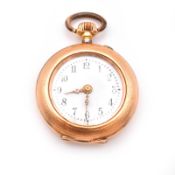 Damentaschenuhr. Um 1900 | Gehäuse 14 K GG, Zwischendeckel Metall.