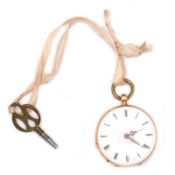 Damentaschenuhr. Gehäuse 18 K GG.