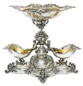 Tafelaufsatz. Um 1898 | Silber, innen vergoldet.