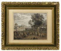 Fête flamande, Dutch school of the 18th century.