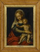 Cleve, Cornelis van (Attribution): Very finely painted portrait of the Madonna