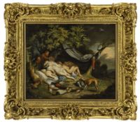 Brueghel, Jan the Younger - workshop or direct successor, Diana eavesdropped on by satyrs