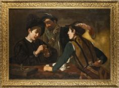 The Cardsharps, Caravaggio follower, probably 17th century.