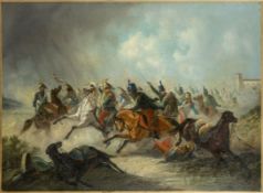 Cavalry Battle, German painter, 19th century