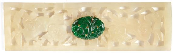 Kleine Jade-Plakette, China, Qing-Dynastie - um 1850