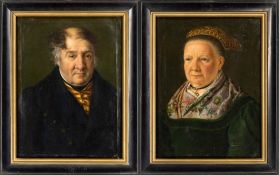 Frey, Ignaz (attribution): Pair of portrait pendants of a married couple