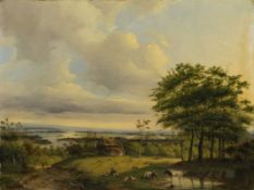 Meijer, Hendrick de, Landscape with grazing cattle and watermill