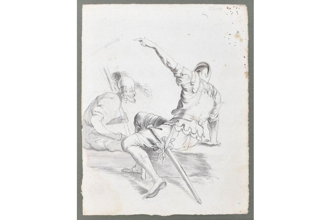 Rosa, Salvator - nach, Zwei Soldaten auf rechteckigem Stein sitzend - Bild 1 aus 4