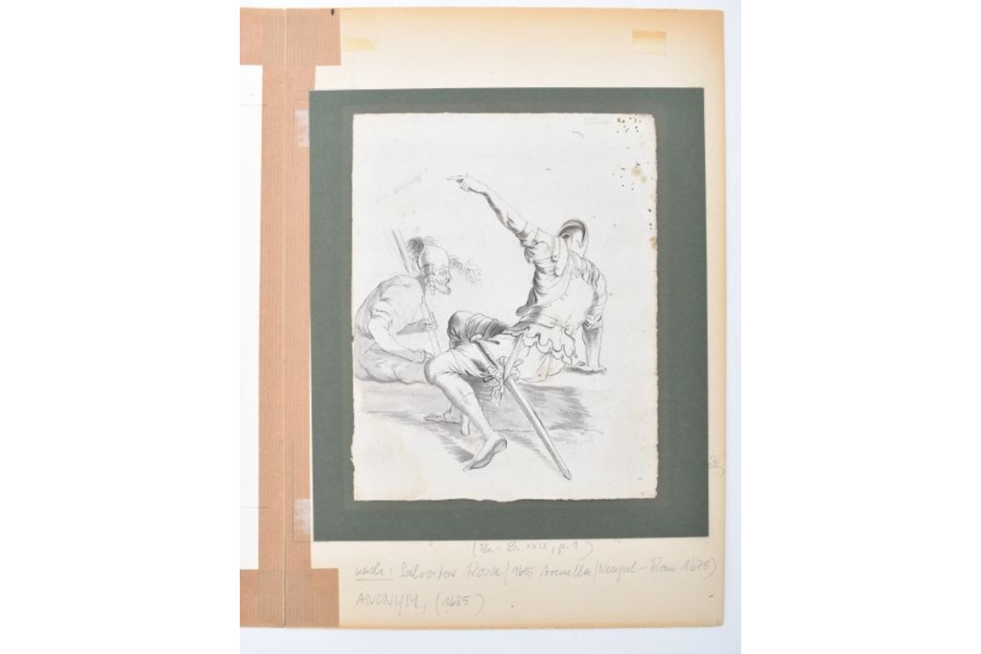Rosa, Salvator - nach, Zwei Soldaten auf rechteckigem Stein sitzend - Bild 3 aus 4