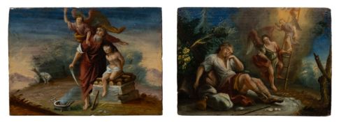 Two small scenes from the Old Testament, Southern Germany, second half of the 18th century.