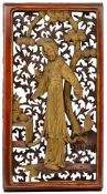Panel depicting a goddess in a garden, China, 20th century