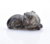 Resting Fo dog (palm stone), China