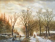 Klombeck, Johann Bernard: Winter Landscape with Walkers