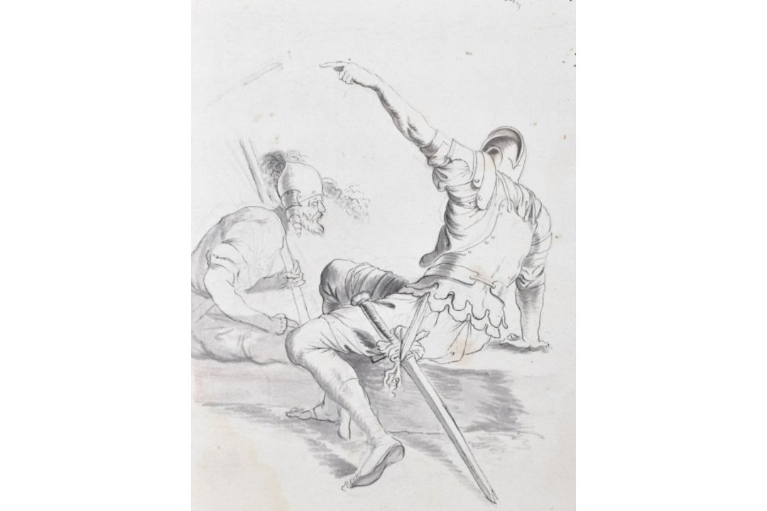 Rosa, Salvator - nach, Zwei Soldaten auf rechteckigem Stein sitzend - Bild 4 aus 4