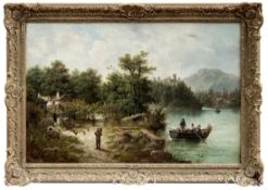 Rose, Julius: Romantic river landscape with castle