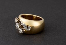 Bi-colour band ring, Germany, First half of the 20th century.