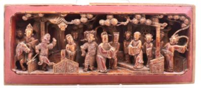 Paneel mit Palastszene, China, Qing-Dynastie, 19. Jh. oder später
