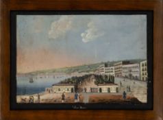 View of the garden of the Villa Reale, 19th-century Neapolitan veduta painter