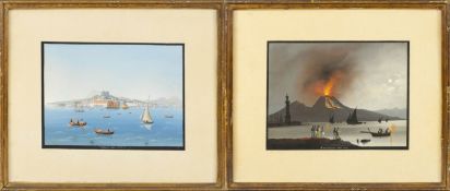 Two views of the Bay of Naples, Italy, 19th century