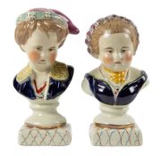 Kinderbüsten als Gegenstücke, Wohl Staffordshire, 19. Jh.