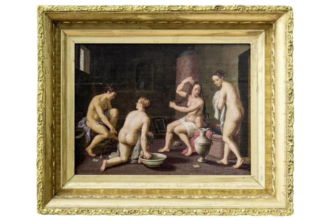 Vier Frauen in der Badestube, Deutschland, viell. Nürnberg, 17. Jh.