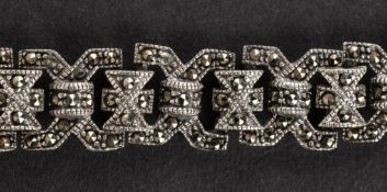 Marcasite bracelet in the Art Deco style, Circa 1970.