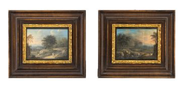 Riedel, Johann Anton: A pair of small, idyllic landscapes