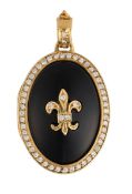 Fleur-de-Lis medallion pendant, Victor Mayer, Pforzheim, second half of the 20th century.