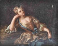 Miniature painting of a resting shepherdess, 18th cent.