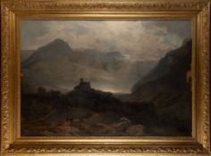 Klein, Wilhelm, Landscape with Mountain Lake and Castle Ruins, 1854
