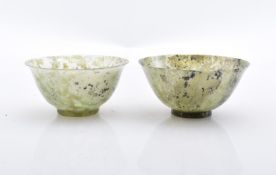 Two jade bowls, China, 20th century
