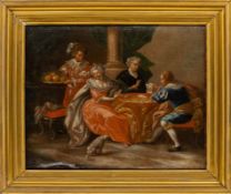 Elegant company playing cards, 18th-century South Germany