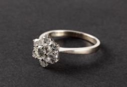 Cluster solitaire ring, Second half of the 20th century.
