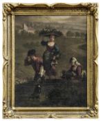 Peasants on their way to market, Dutch painter of the 17th/18th century.