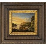 Saftleven, Herman: Flusslandschaft mit vollgeladenem Lastkahn