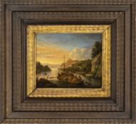 Saftleven, Herman: River Landscape with a Fully Loaded Barge