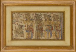 Kamasan with mythological figures, Bali, 20th century