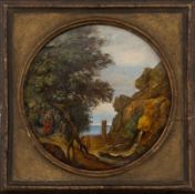 Small tondo with a saint in a landscape, Flanders, c. 1700