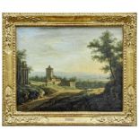 Blick vom Waldrand auf eine sanft hügelige Landschaft, Maler der Familie Bemmel, 2. H. 18. Jh.
