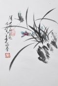 Orchid with butterfly, 20th-century Chinese school