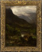 Sperl, Johann: Farmstead by a torrent in a mountainous landscape