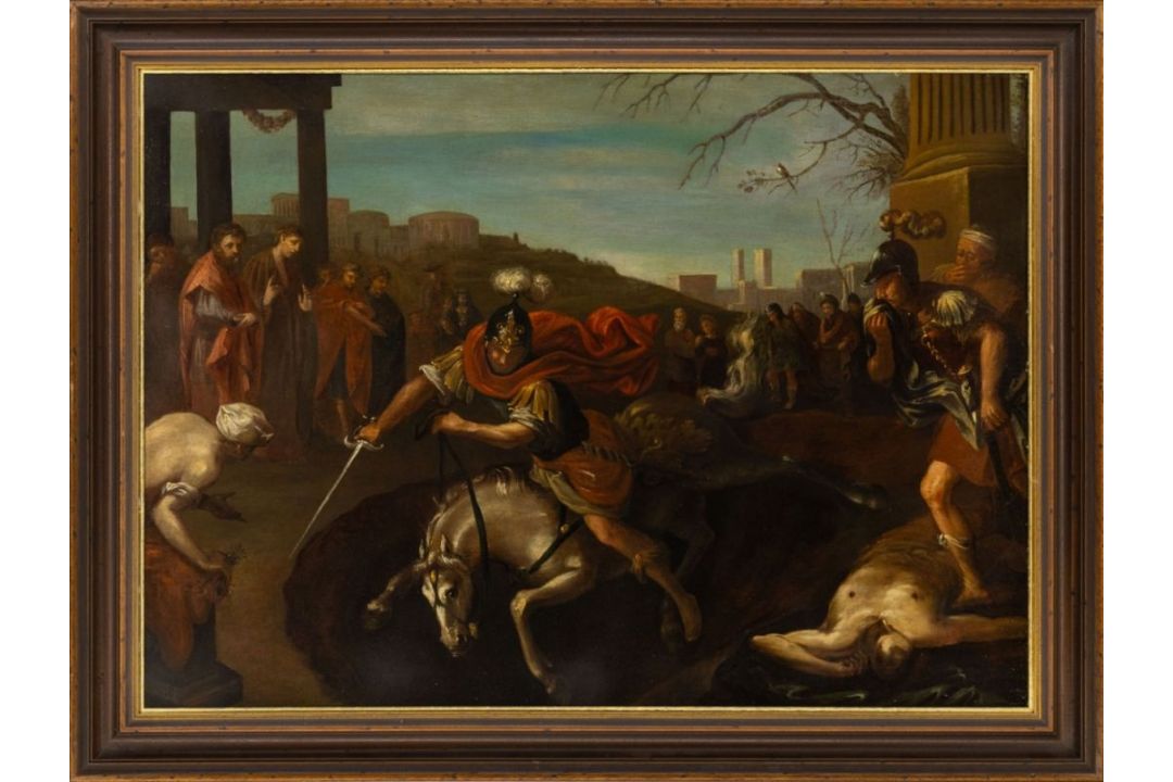 Der Opfertod des Marcus Curtius, Augsburger Maler, 2. H. 17. Jh.